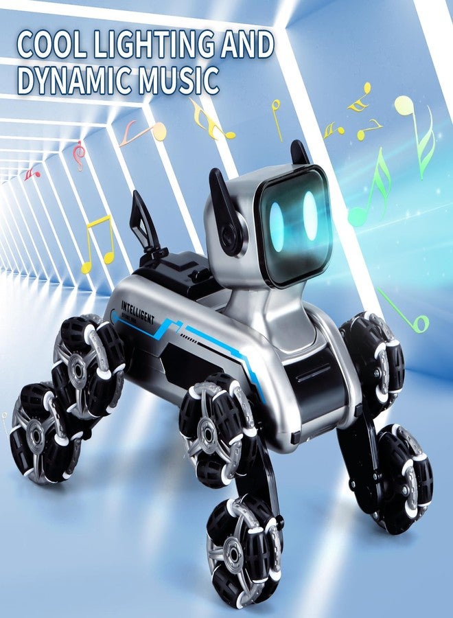 Rasout Robot Dog Toys RC Stunt Car for Kids Adults, 8WD Gesture Sensor Remote Control Cars with Light, Music, 2.4Ghz Remote Control Robot, Christmas Birthday Toy for 6 7 8 9 10 11 12 13 Boys Girls Kid - Image 4